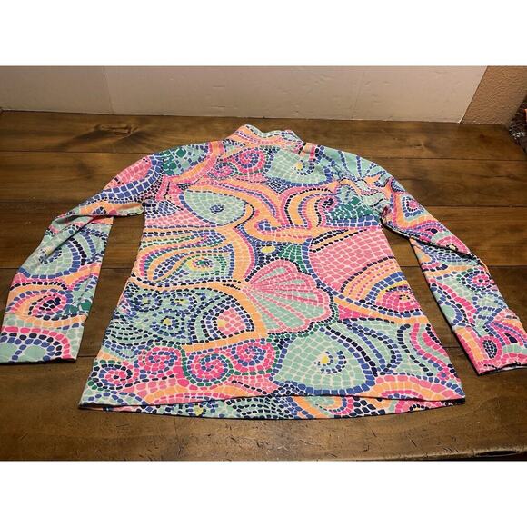 Lilly Pultizer Womens Jacket 1/2 Zip Skipper Popover Seashell Multicolor Mosaic - Picture 11 of 12